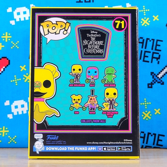 Funko PoP The Nightmare Before Christmas Zero #71 Halloween Vinyl Blacklight - Picture 4 of 12